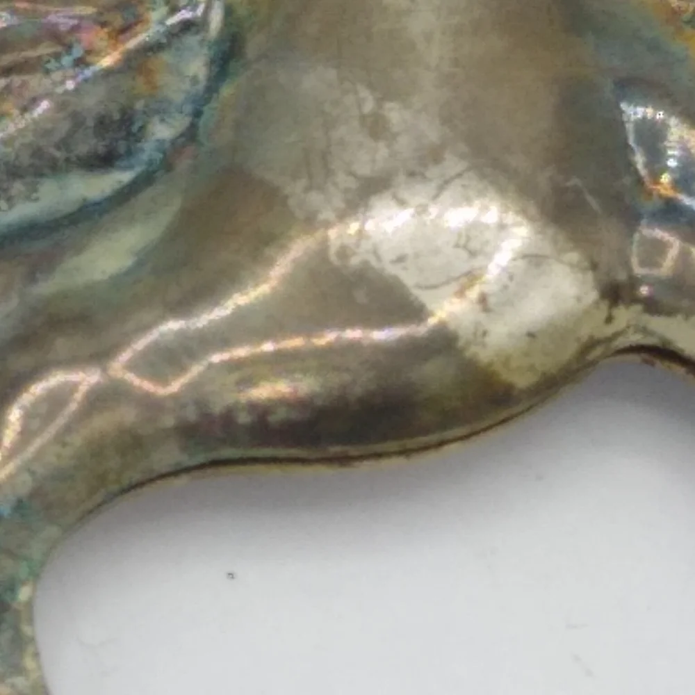 Rocking Horse Silver tone Christmas Tree Ornament Victorian Style Vintage - Picture 9 of 11